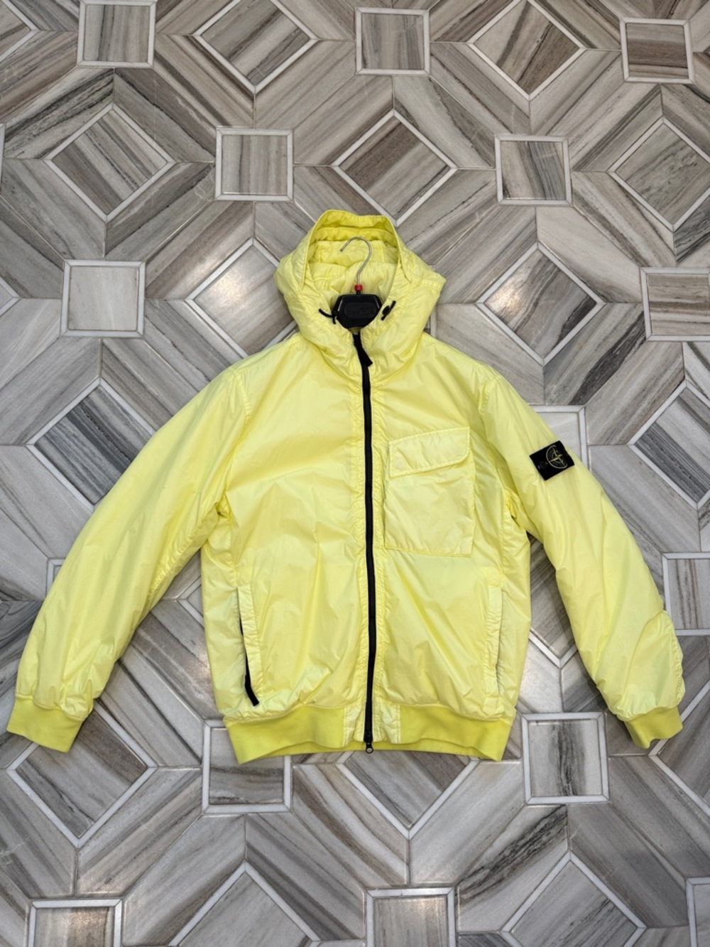 Stone island logo patch windbreaker jacket